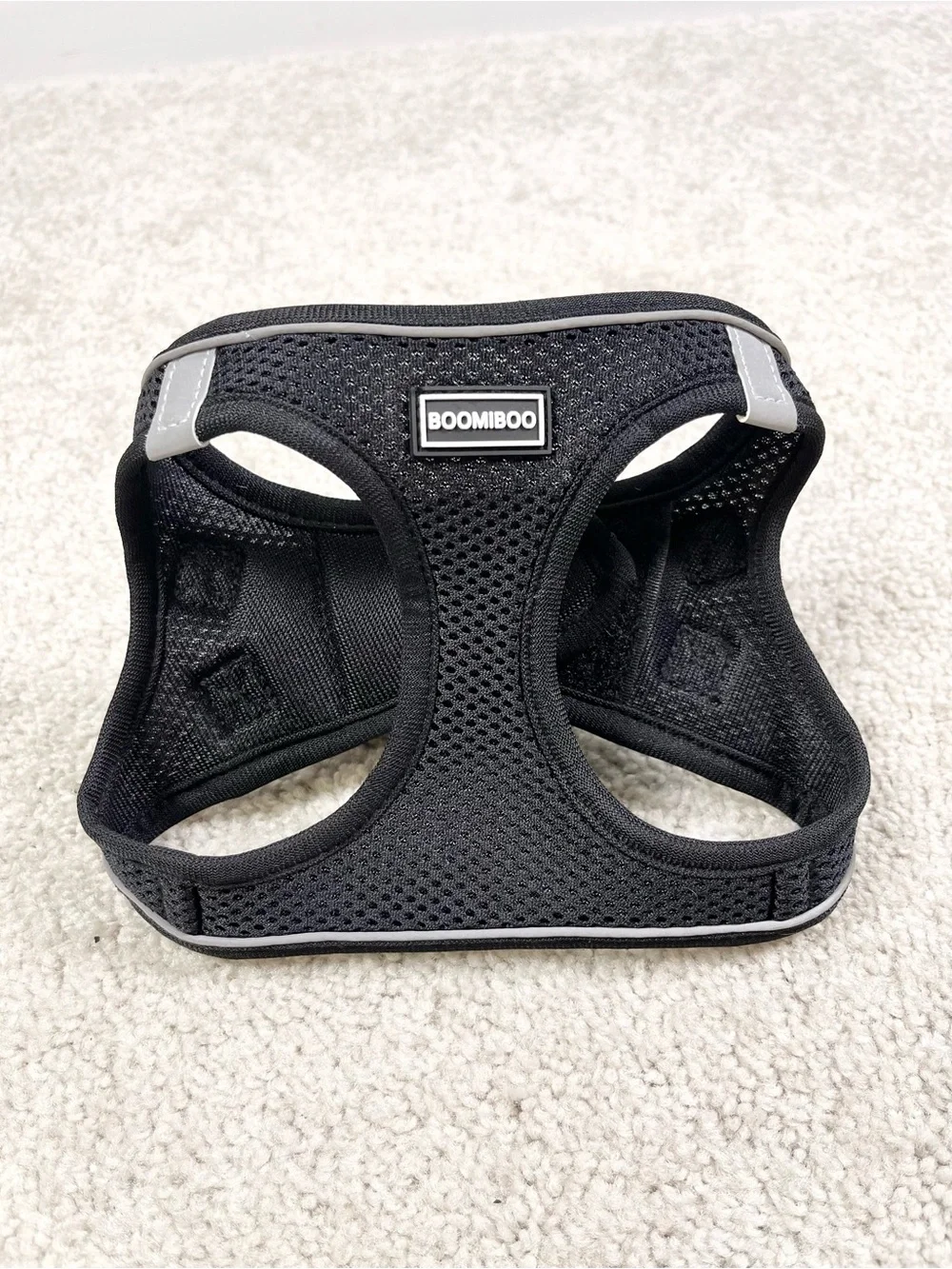Boomiboo Black Mesh Dog Harness Size Small Chest 14” - 16” Reflective Strips